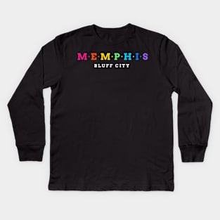 Memphis, USA. Bluff City. Kids Long Sleeve T-Shirt